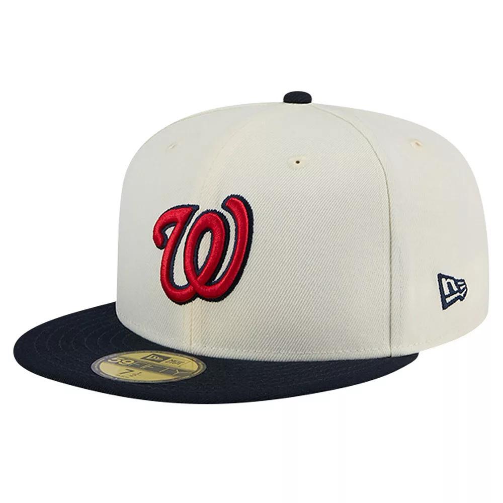Men's New Era White Washington Nationals Evergreen Chrome 59FIFTY Fitted Hat, Size: 8 Product Image