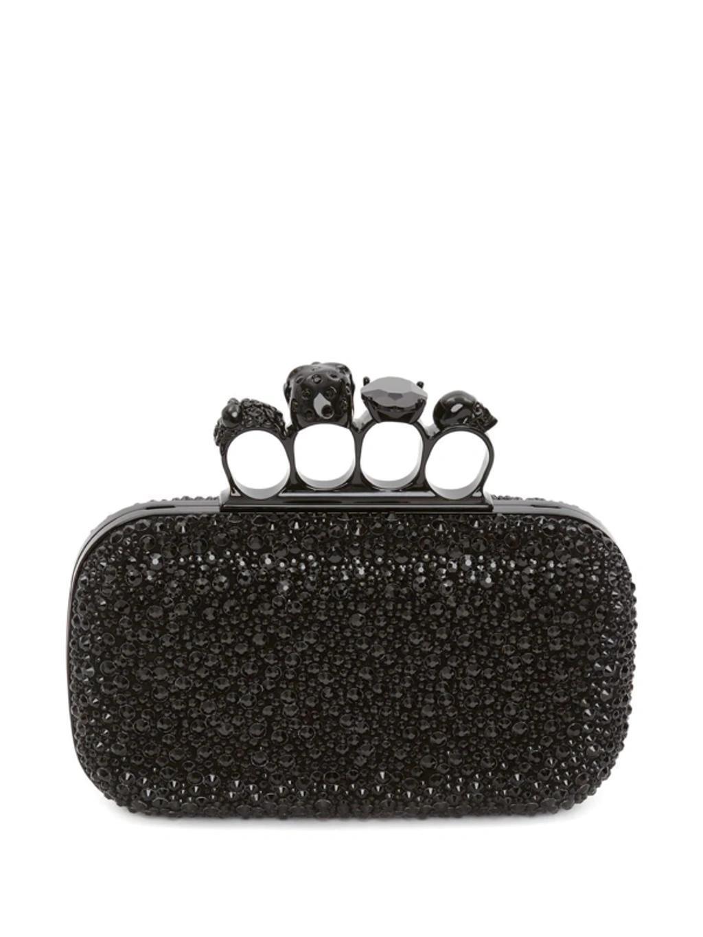 ALEXANDER MCQUEEN Four Ring Clutch Bag In Black Product Image