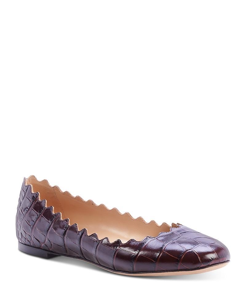 Lauren Scalloped Leather Ballet Flats Product Image