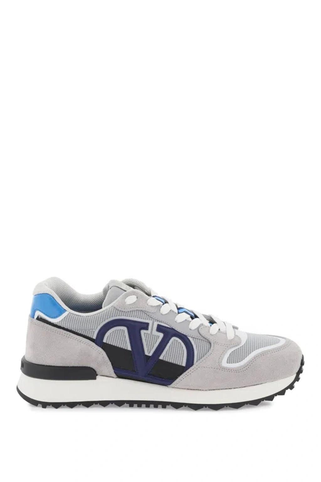 VALENTINO GARAVANI Vlogo Pace Leather And Fabric Low-top Trainers In Multicolor Product Image