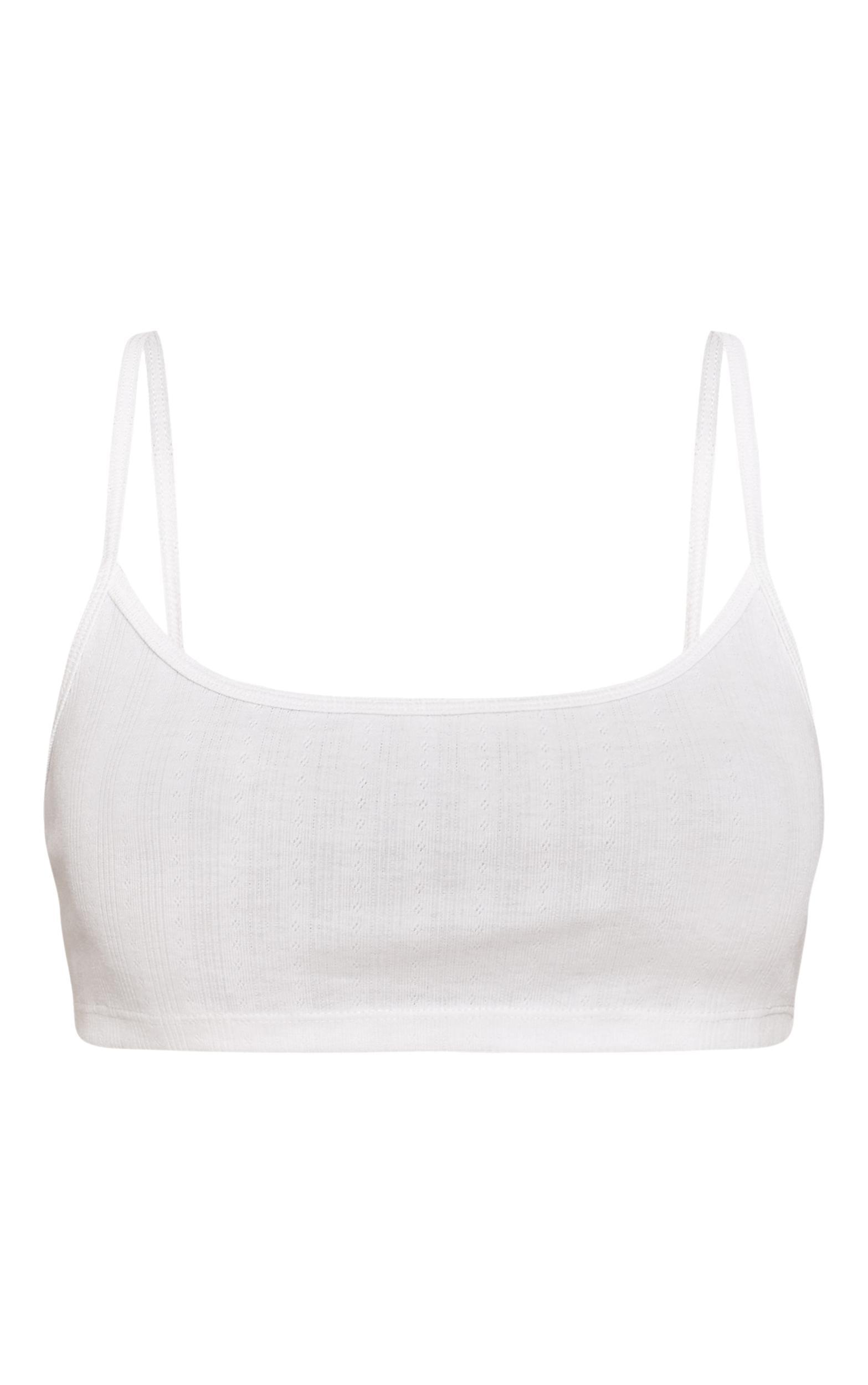 White Pointelle Pj Bralette Product Image