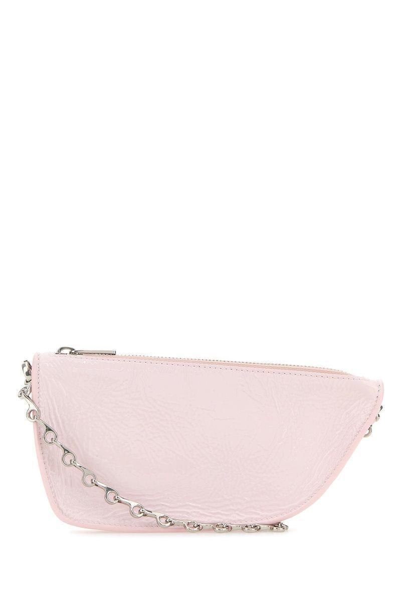 BURBERRY Pastel Pink Leather Micro Shield Shoulder Bag In Cameo Product Image