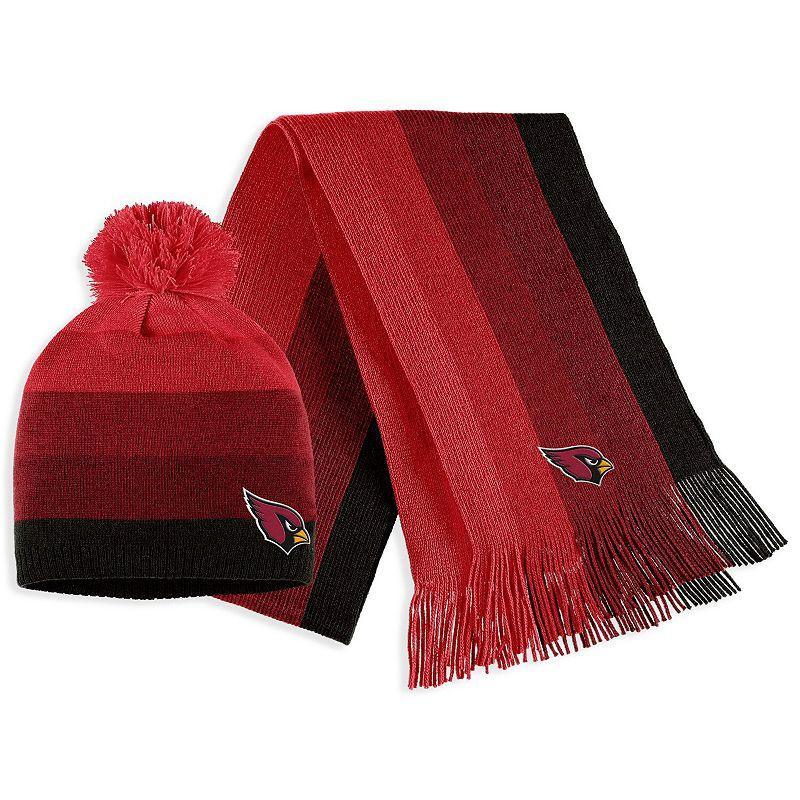 Womens WEAR by Erin Andrews Cardinal Arizona Cardinals Ombre Pom Knit Hat and Scarf Set Product Image