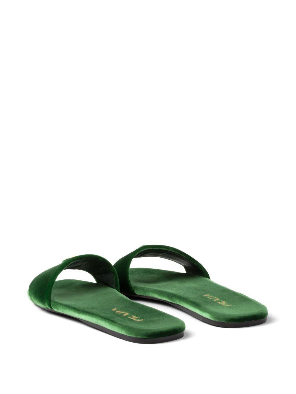 triangle-logo velvet slides Product Image