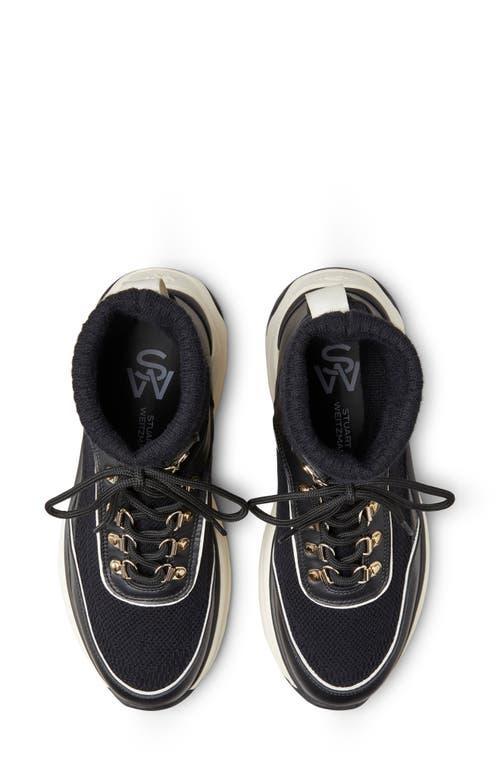 STUART WEITZMAN High Top Sneaker In Black/butter Product Image