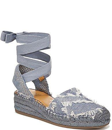 Franco Sarto Britney Ankle Strap Wedge Espadrilles Solid Fabric) Women's Sandals Product Image