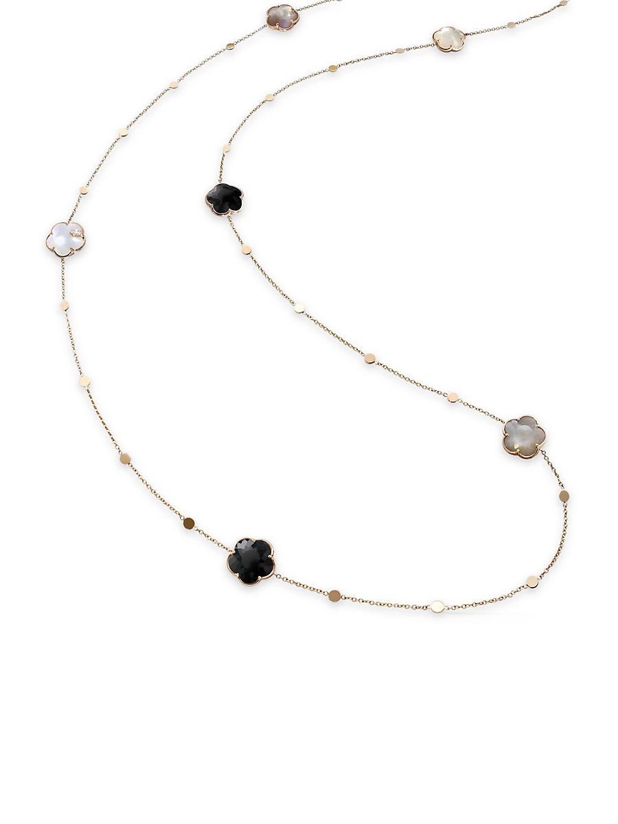 Womens Bouquet Lunaire 18K Rose Gold & Multi-Gemstone Station Necklace Product Image