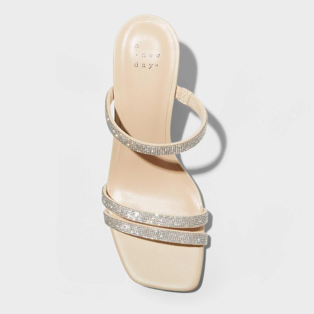 Womens Stacy Mule Heels - A New Day Silver 11W Product Image