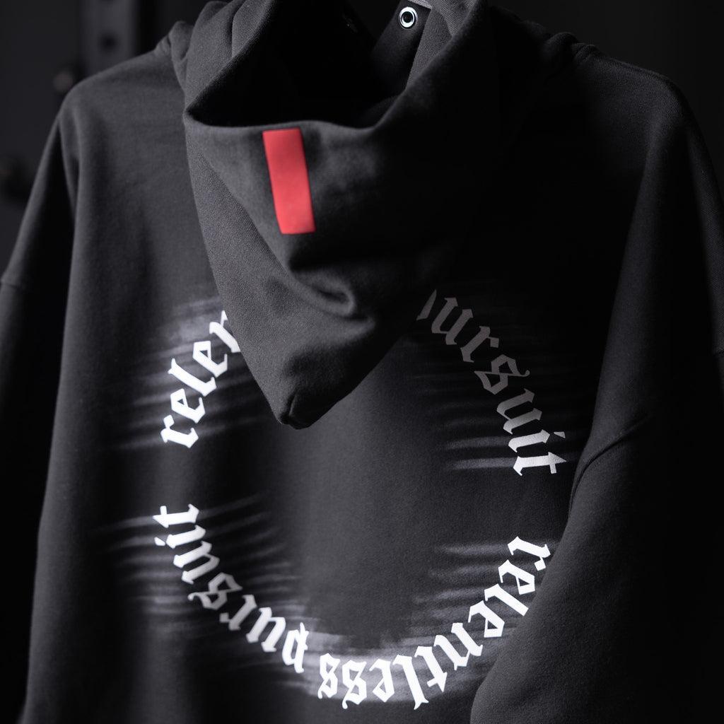 0874. Tech-Terry™ Zip Pocket Hoodie - Black "RP Blur" Product Image