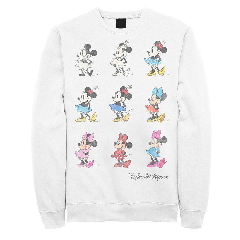 Disney's Mickey & Friends Minnie Mouse Through The Years Men's Sweatshirt, Size: Small, White Product Image