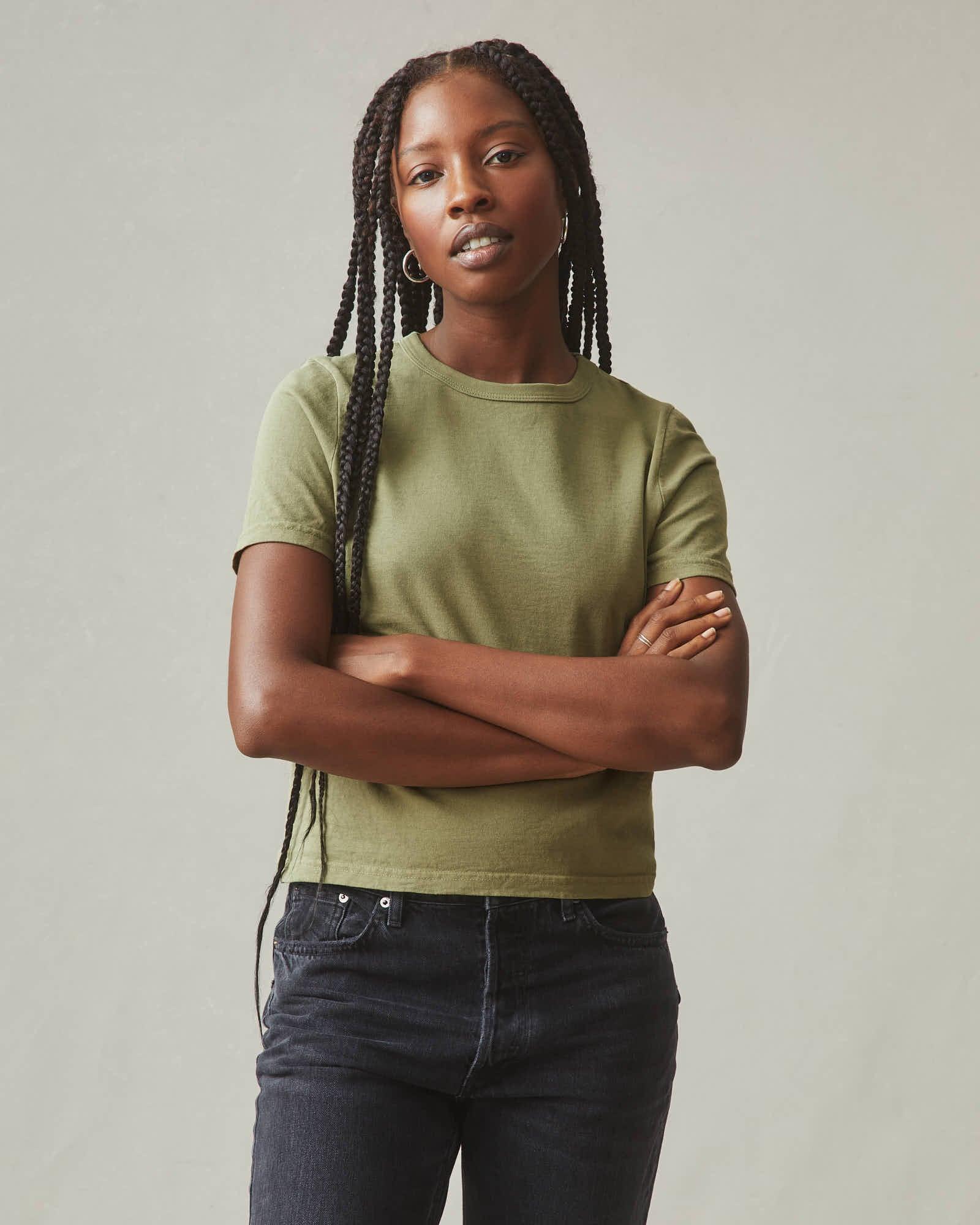 Vintage Crew Tee - Washed Olive Product Image