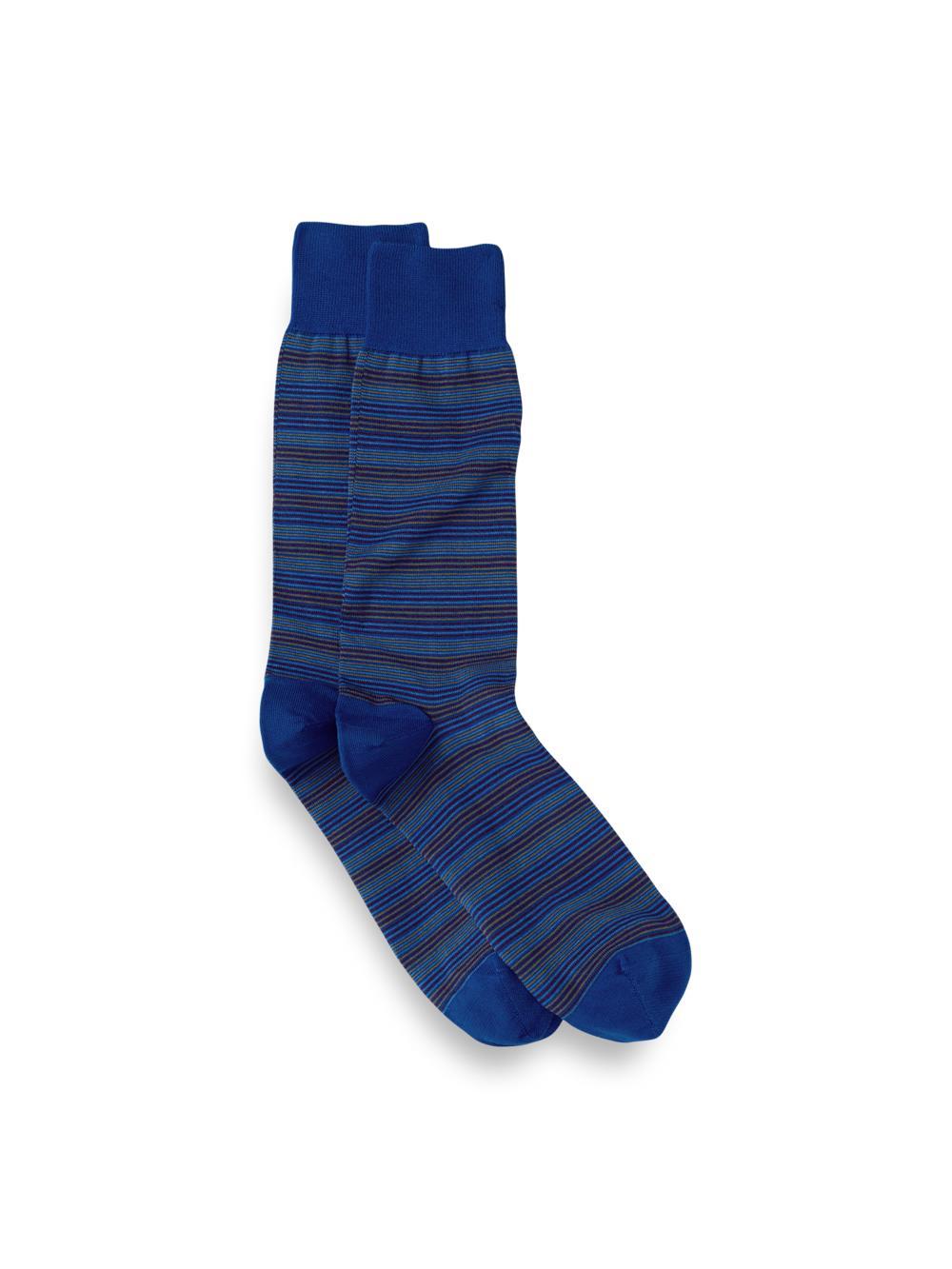 Stripe Cotton Blend Sock - Blue Multi Product Image