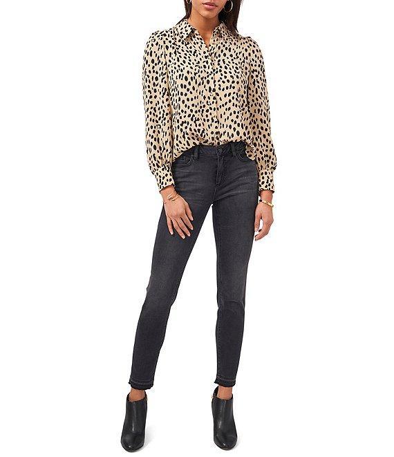 Vince Camuto Long Sleeve Leopard Print Button Front Blouse Product Image