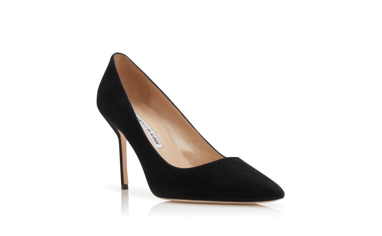 BB 90 Black Suede Pointed Toe Pumps Product Image