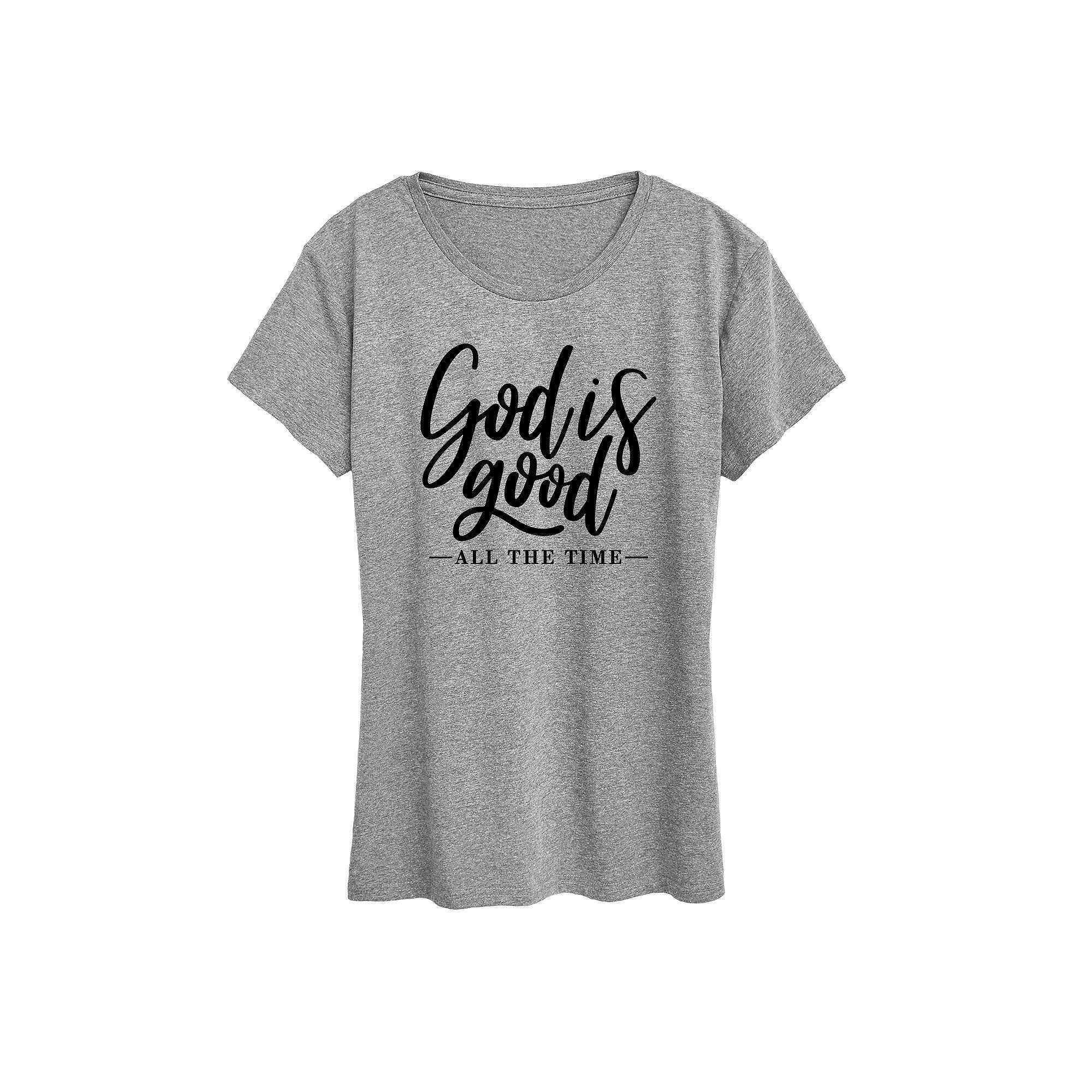 Women's God Is Good All The Time Graphic Tee, Girl's, Size: Medium, Gray Product Image