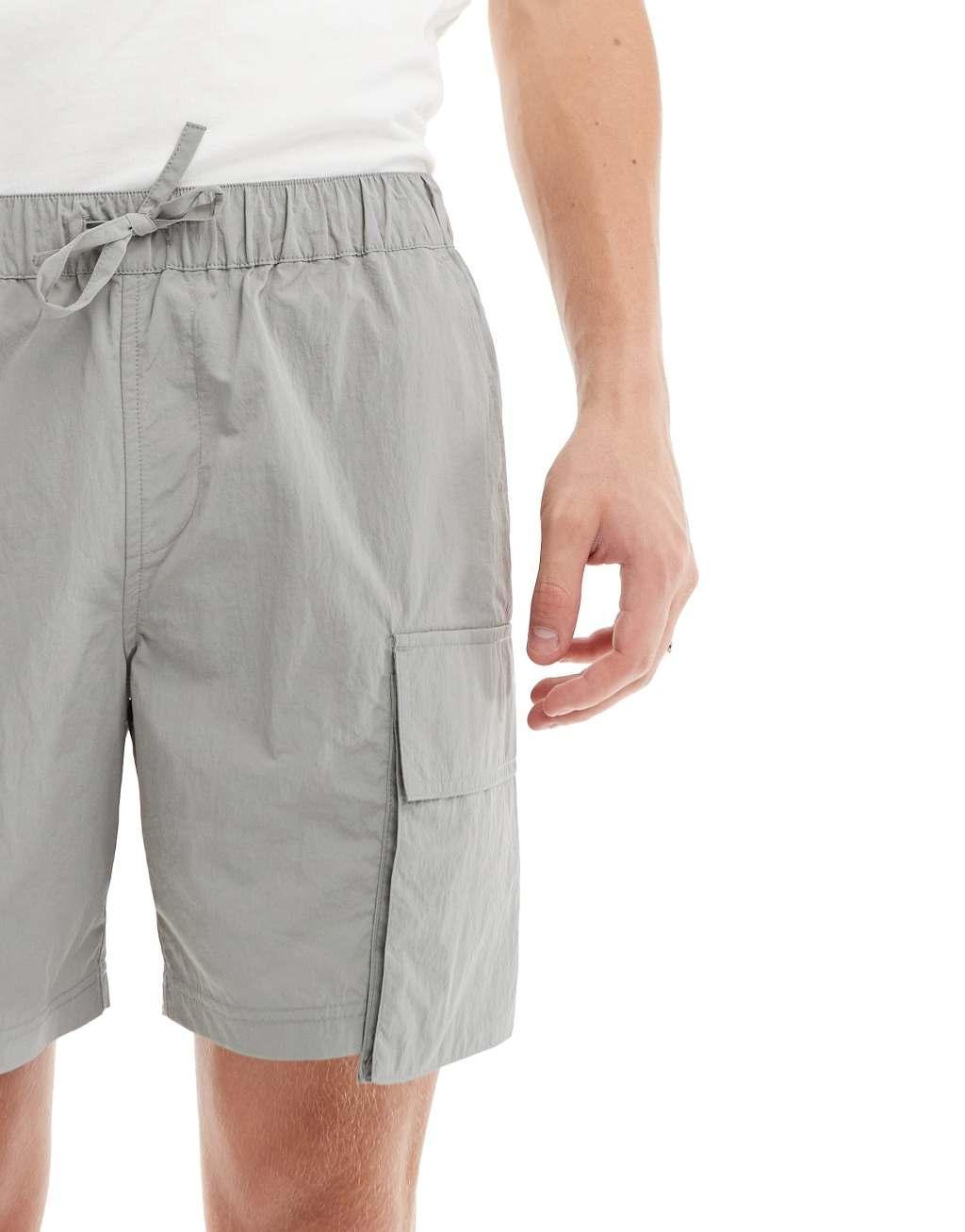 ASOS DESIGN cargo shorts in gray  Product Image