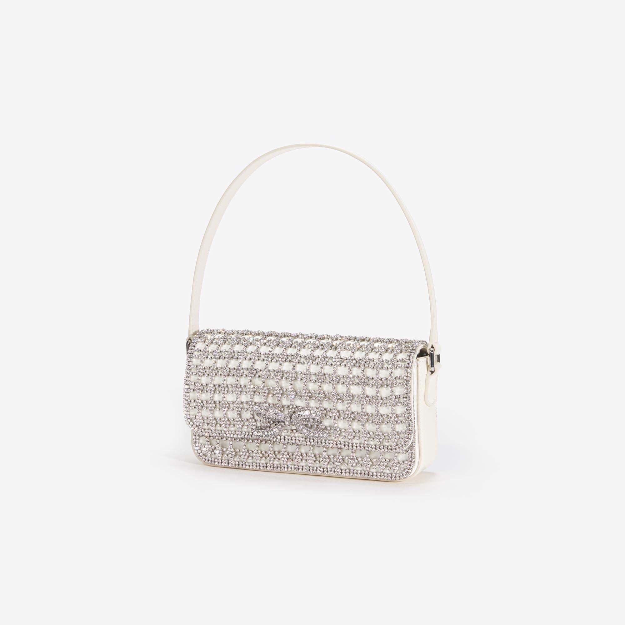 SELF-PORTRAIT Embellished Baguette Bag In White Product Image