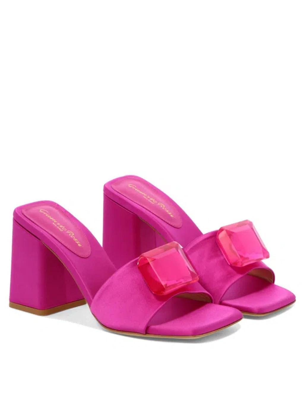 GIANVITO ROSSI Jaipur Slide Mules In Fuchsia Product Image