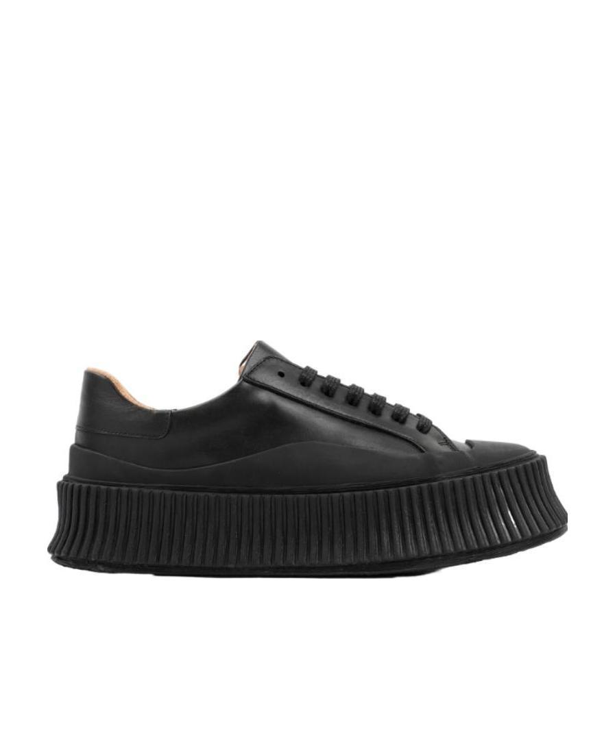 JIL SANDER Low-top Lace-up Trainers In Black Product Image