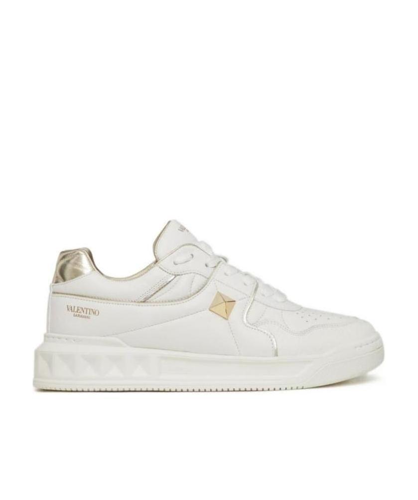 VALENTINO GARAVANI Low-top One Stud White Leather Sneaker Product Image