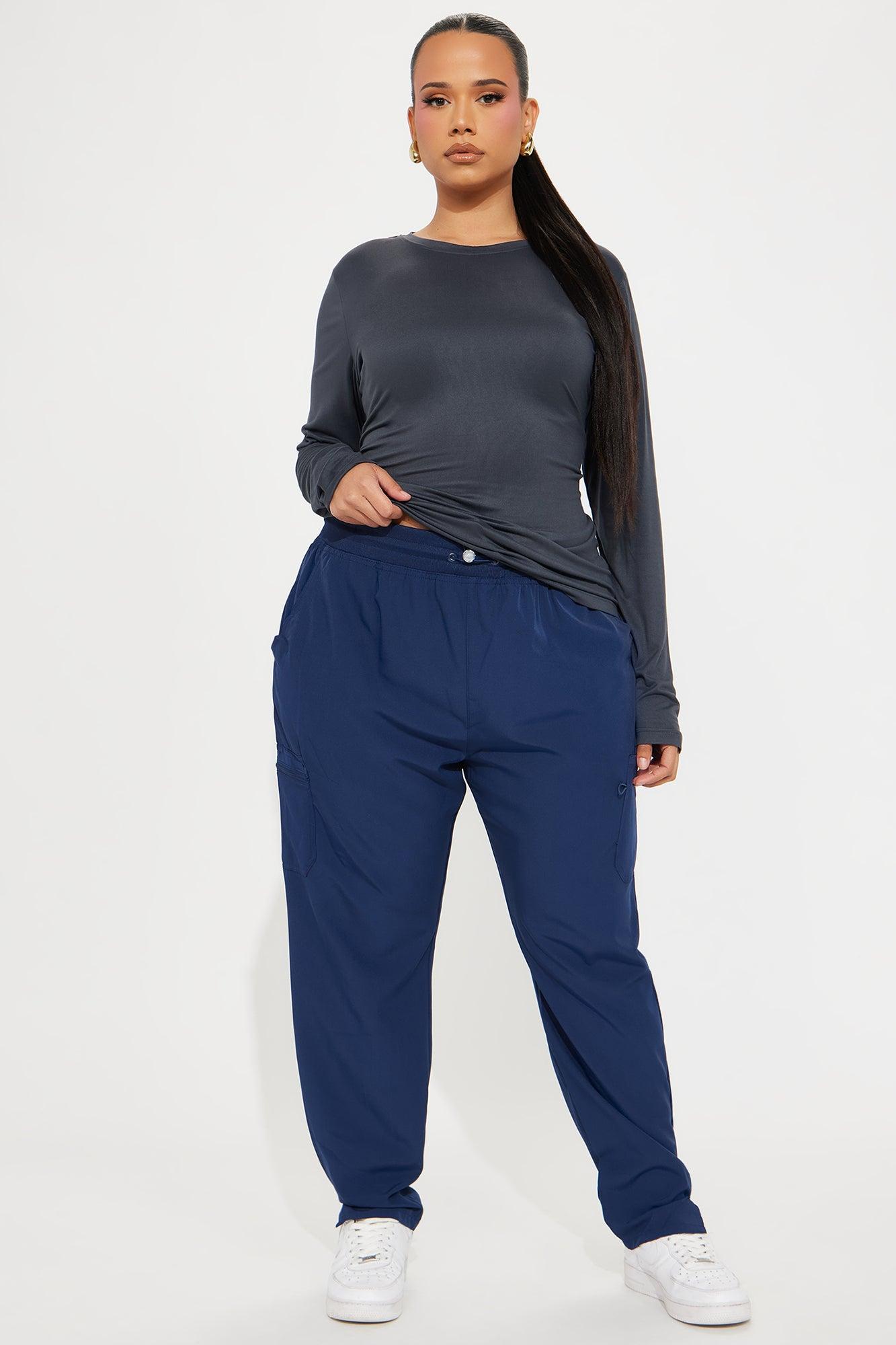 On The Clock Stretch Tapered Uniform Scrub Pants - Navy Product Image