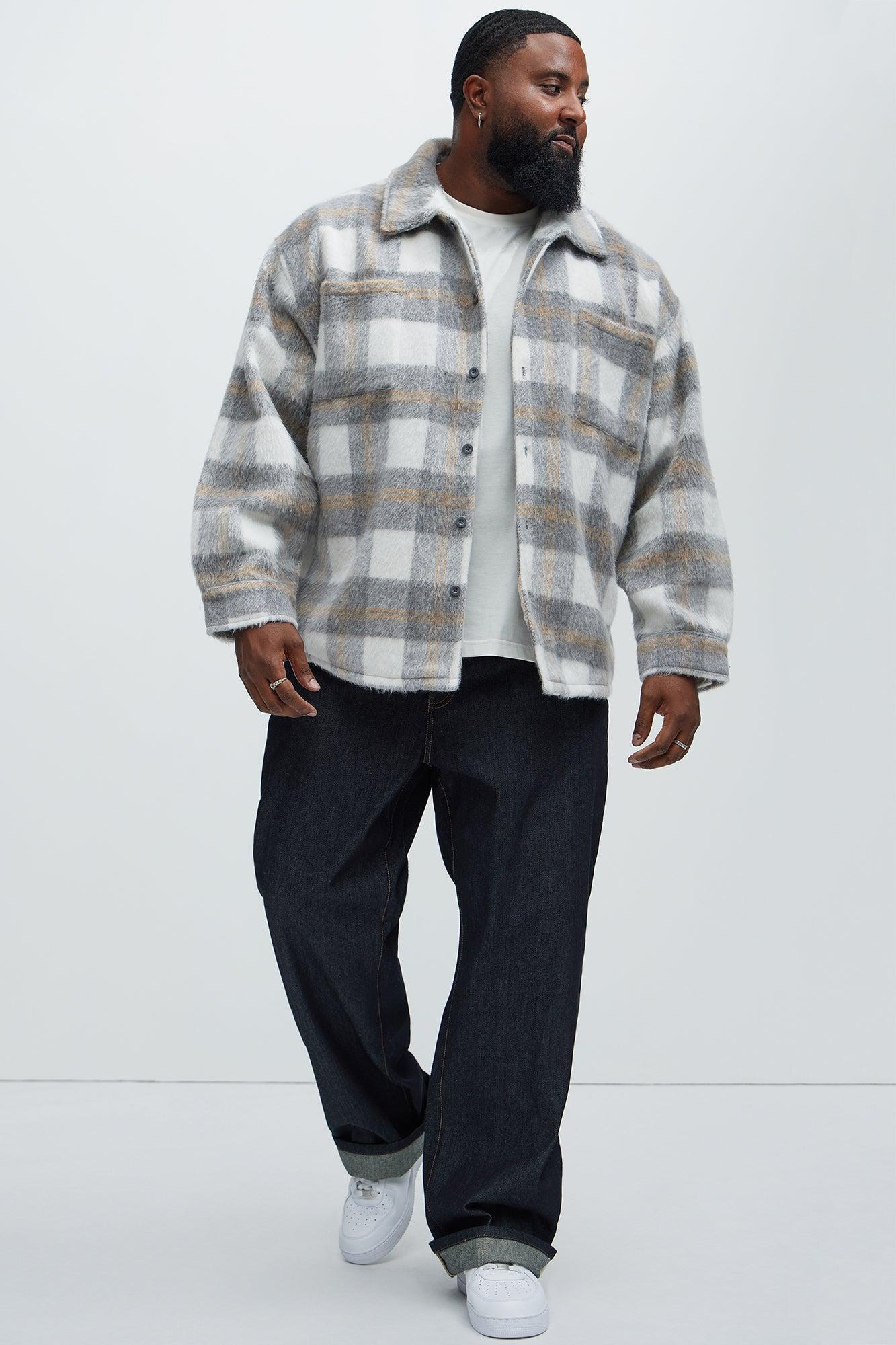 Move Up Plaid Shacket - Grey/combo Product Image
