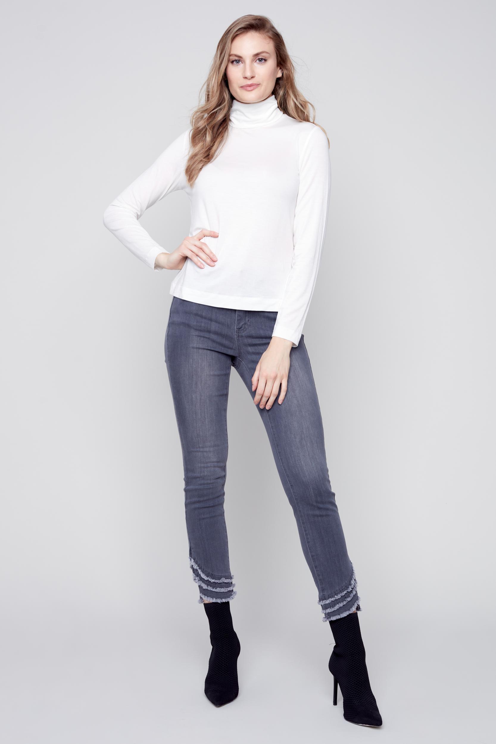 Mock Neck Set In Long Sleeve Top Product Image