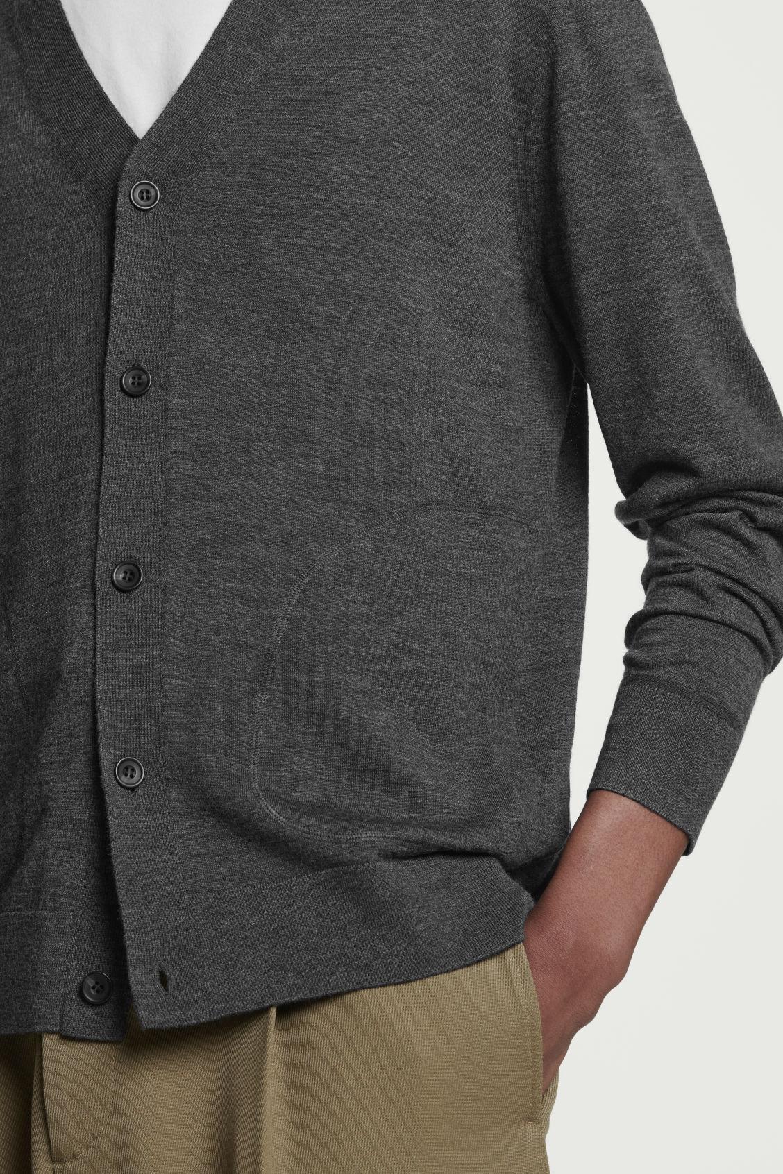 MERINO WOOL V-NECK CARDIGAN Product Image