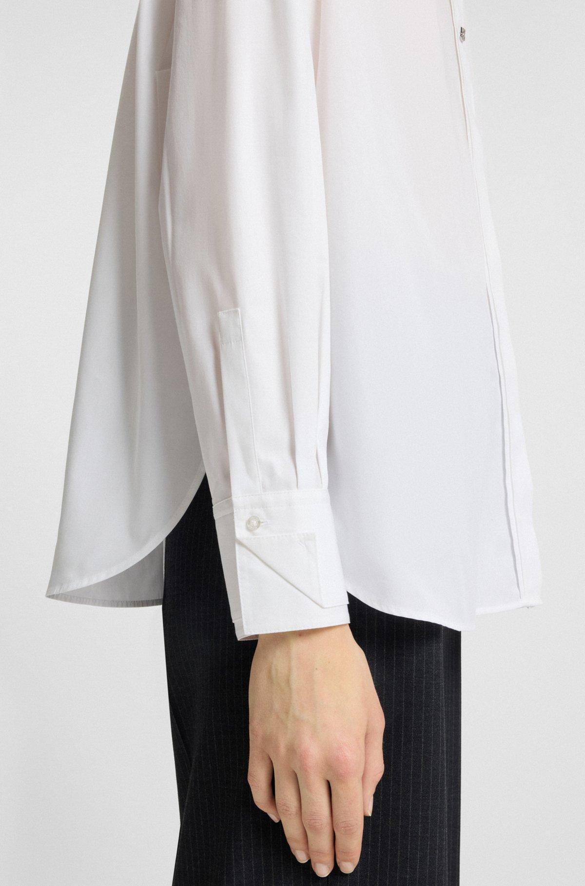Regular-fit blouse with stacked-logo button Product Image