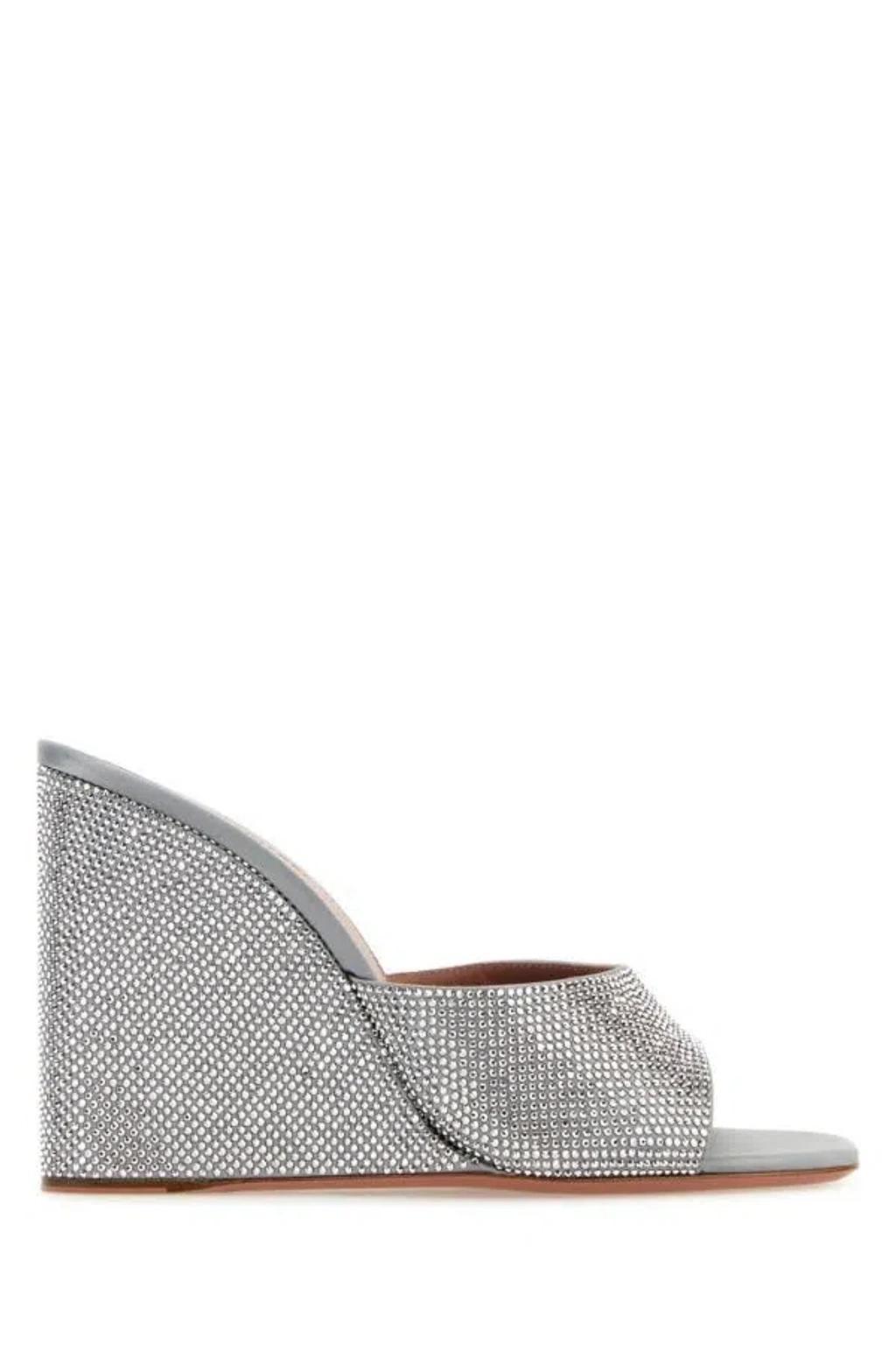 AMINA MUADDI Heeled Shoes In Grey Product Image