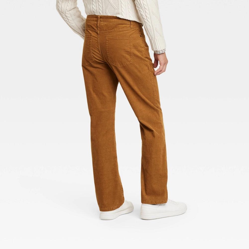 Mens Straight Fit Corduroy 5-Pocket Pants - Goodfellow & Co Gingerbread Brown 34x30 Product Image