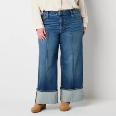 a.n.a - Plus Womens Highest Rise Wide Leg Jean Product Image