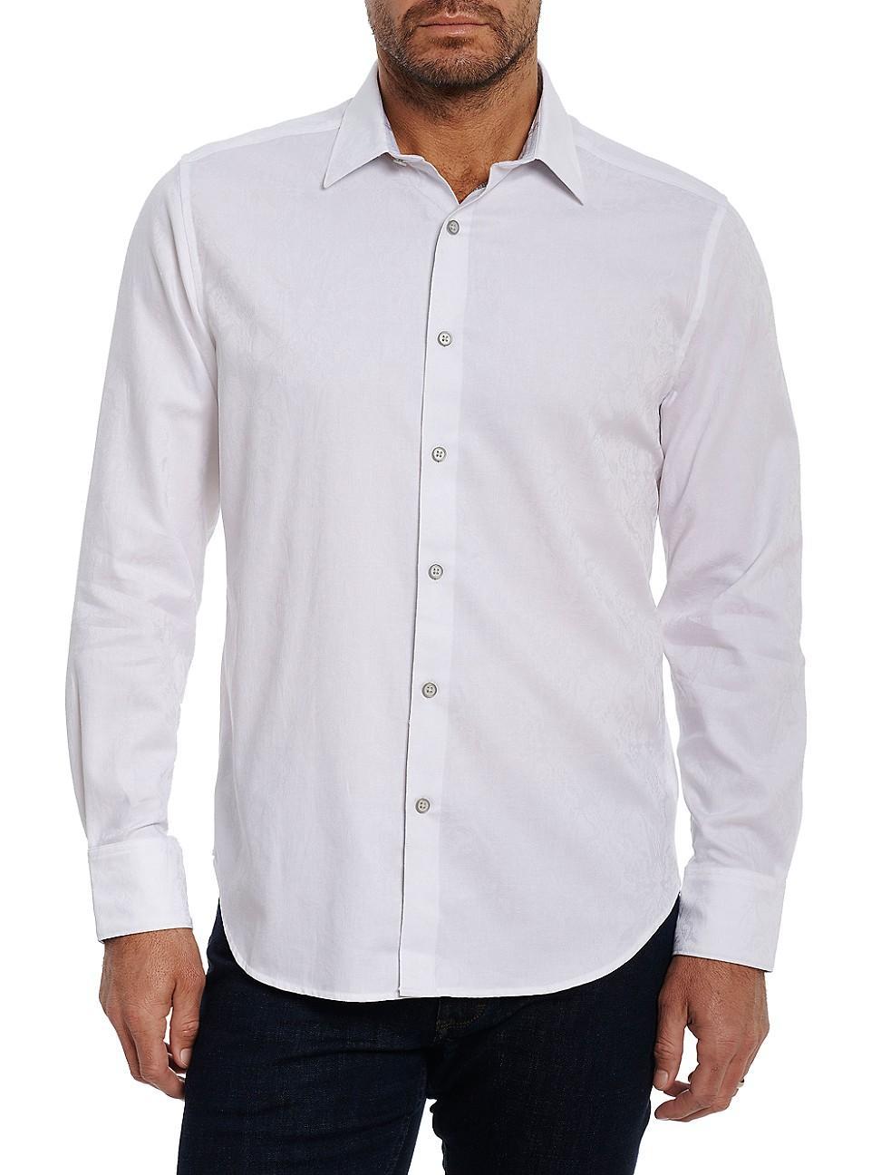 Mens Highland Stretch Cotton Jacquard Sport Shirt Product Image