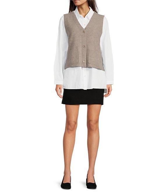 Eileen Fisher Washable Flex Ponte Double Knit Pull-On Mini Skirt Product Image