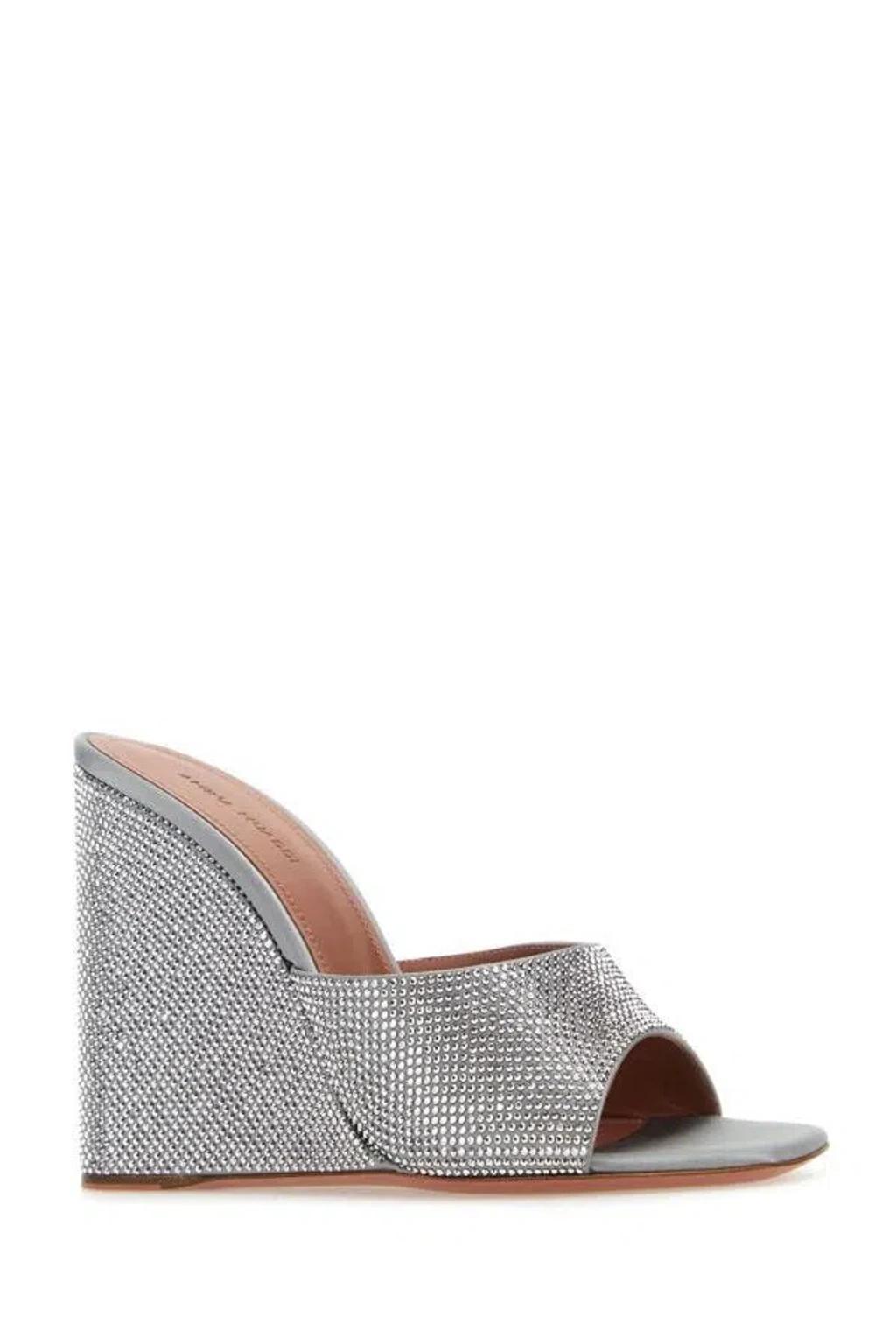 AMINA MUADDI Heeled Shoes In Grey Product Image