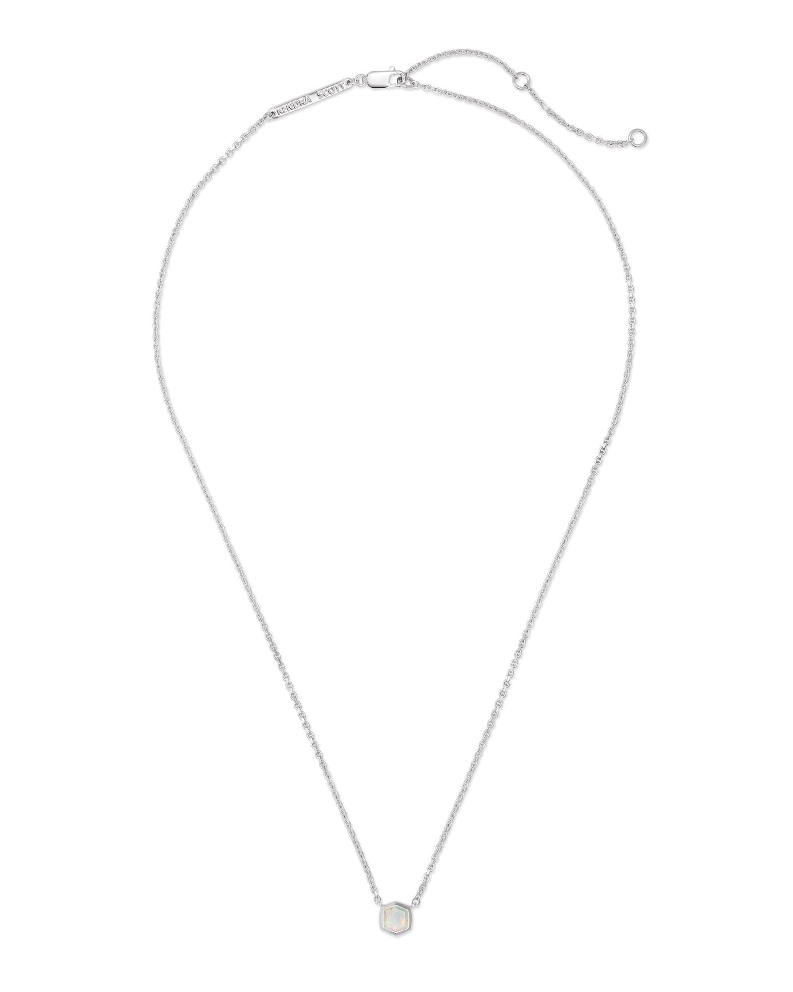 Kendra Scott Davie Pave Sterling Silver Short Pendant Necklace Product Image