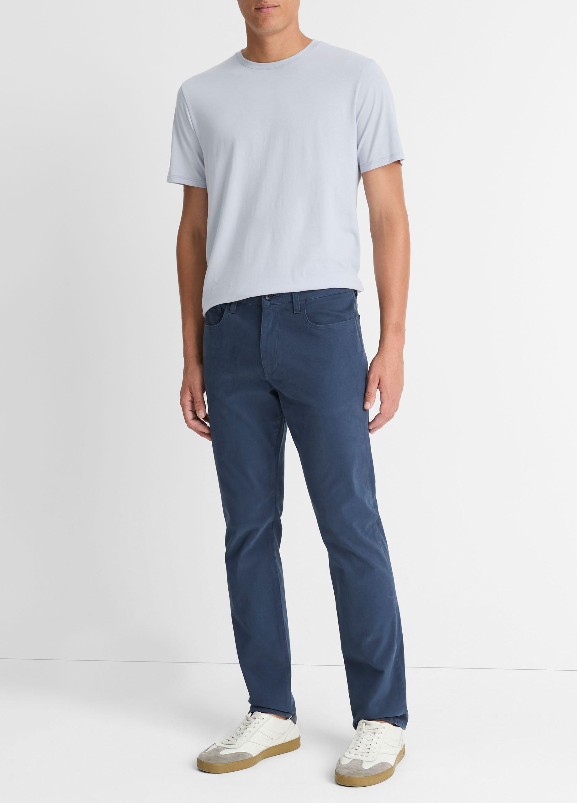 Mens Dylan Slim 5-Pocket Peached Stretch-cotton Pant, Washed Ink, Size 33 Vince Product Image