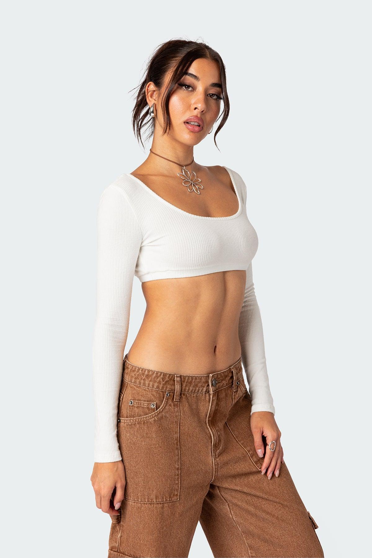 Sydney Ribbed Open Back Crop Top Product Image