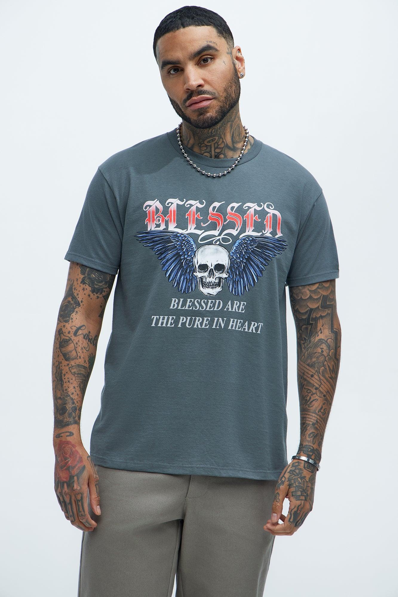 Blessed Wings Short Sleeve Tee - Charcoal Product Image