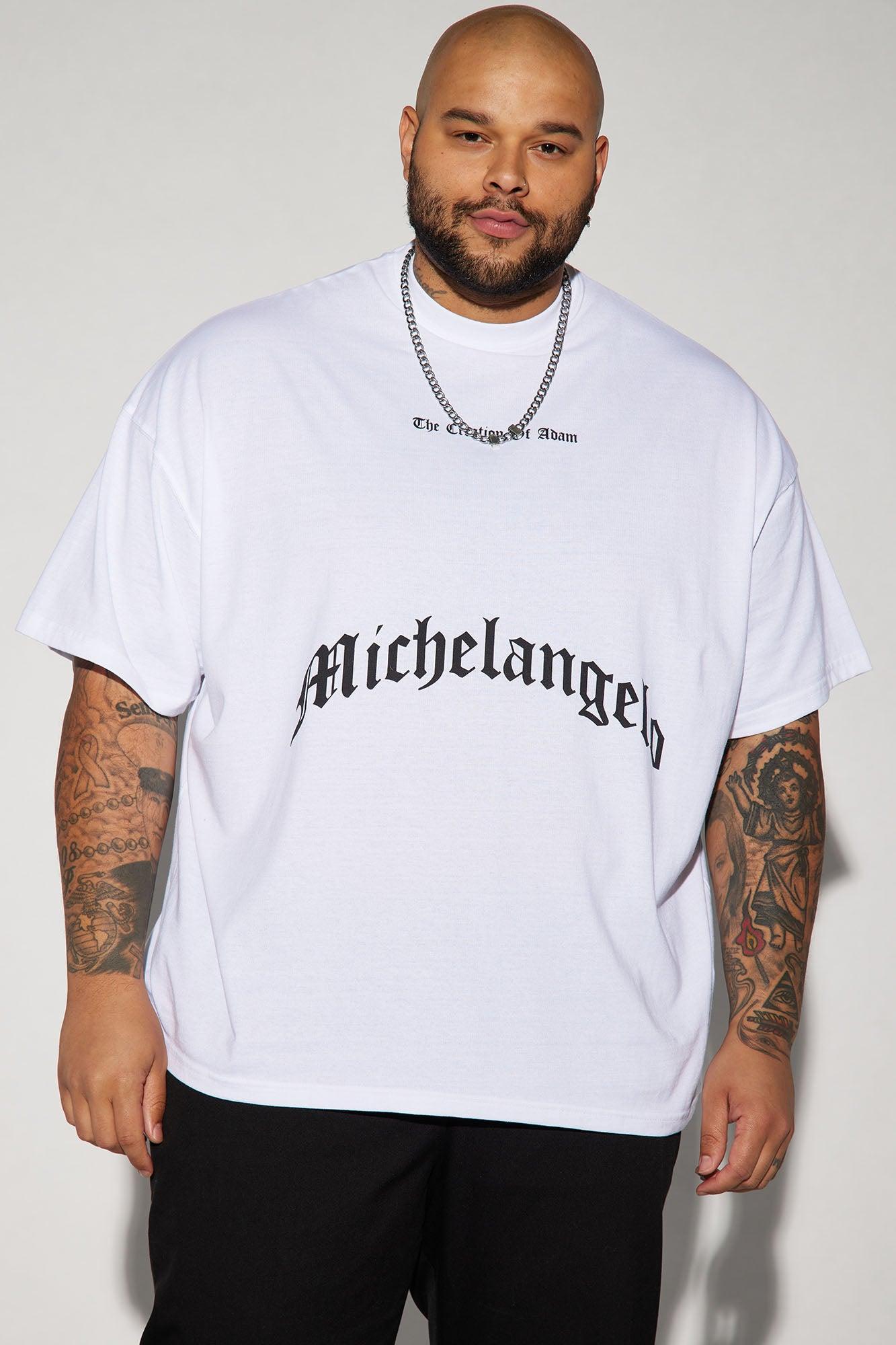 Creation Of Michelangelo Oversized Short Sleeve Tee - White Product Image