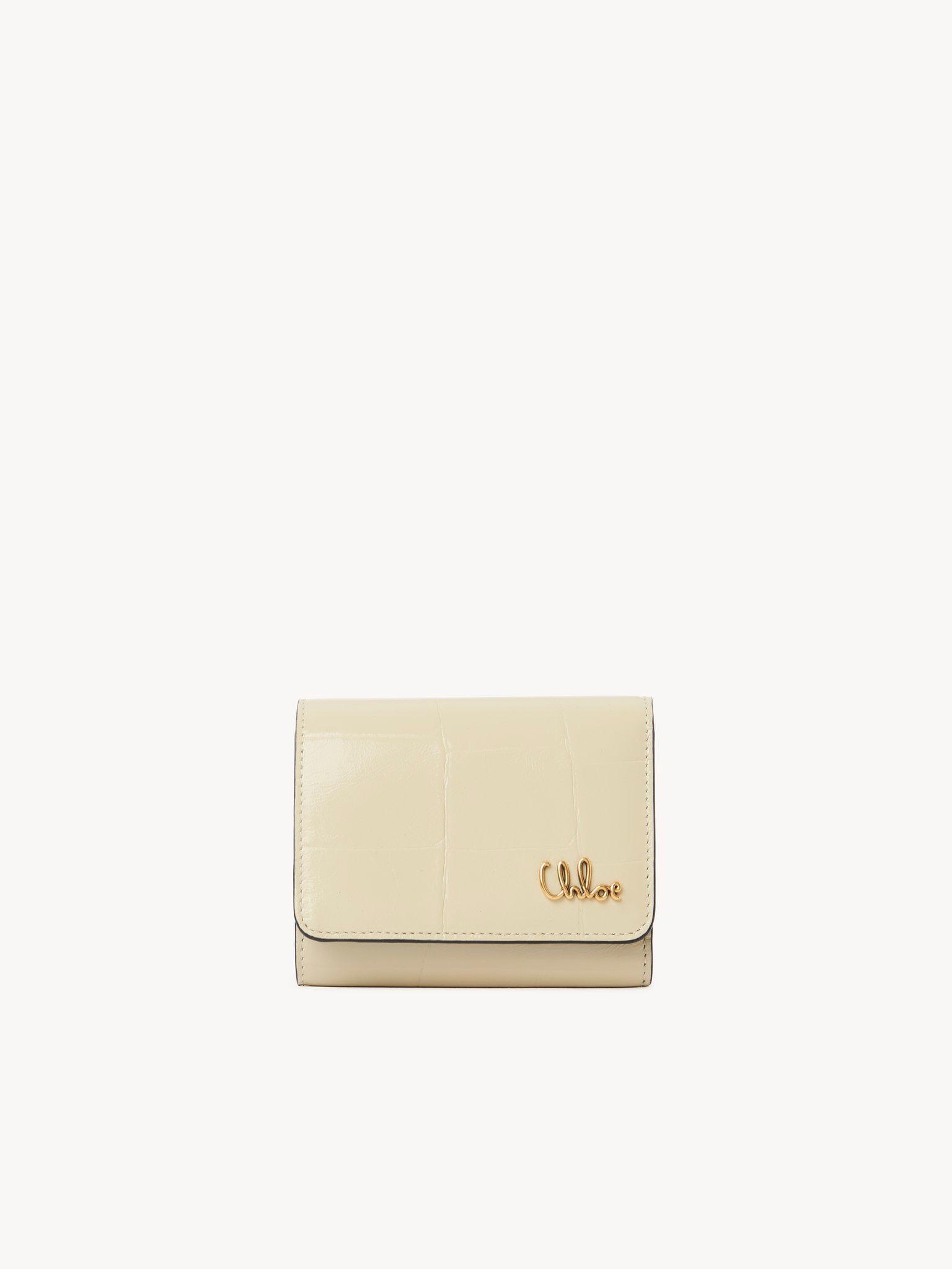 Small Chloé Iconic tri-fold in croco-effect leather Product Image