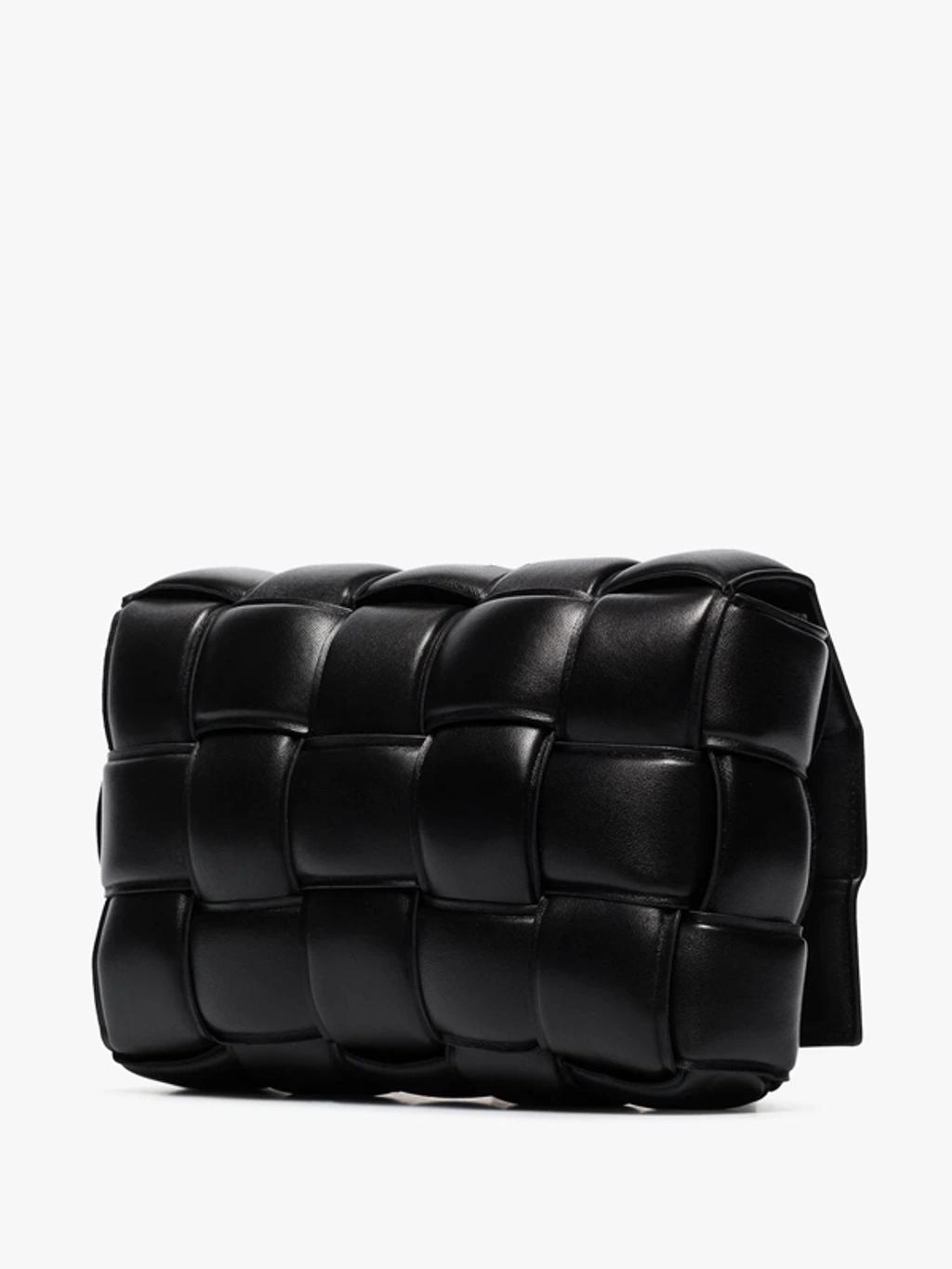 BOTTEGA VENETA Black Padded Cassette Leather Shoulder Bag Product Image