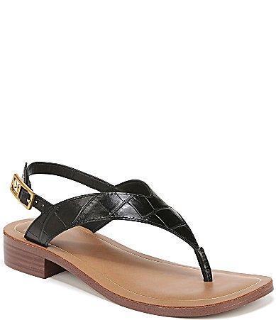 Franco Sarto Iris Ankle Strap Thong Sandals Croc Print Leather) Women's Sandals Product Image