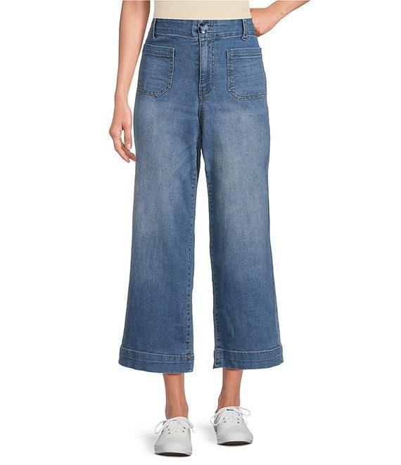 Nurture by Westbound Petite Size Patch Pocket Cropped Wide-Leg Jeans Product Image