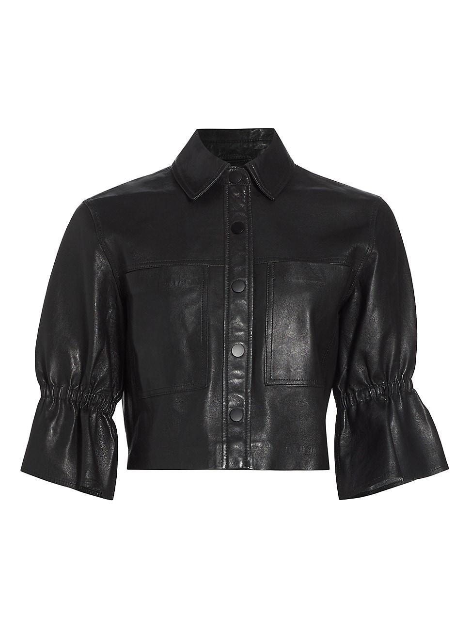 Womens Carolina Leather Crop Jacket Product Image