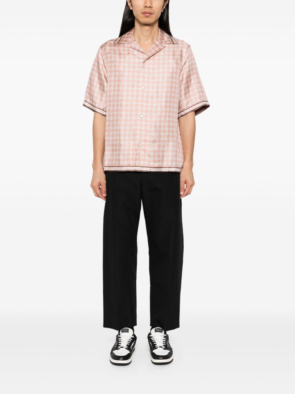 AMIRI Silk Bowling Shirt In Pink & Purple Product Image