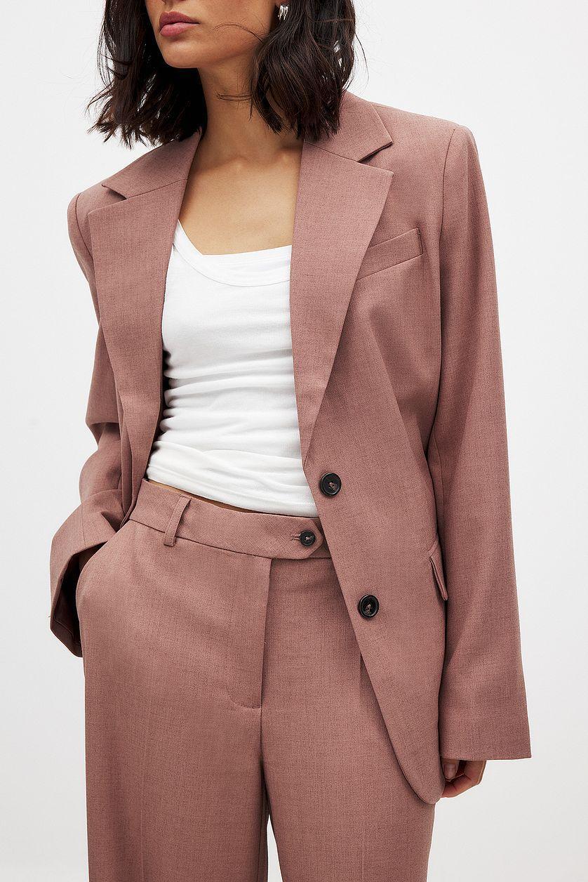 Tailored Mid Waist Suit Pants Product Image