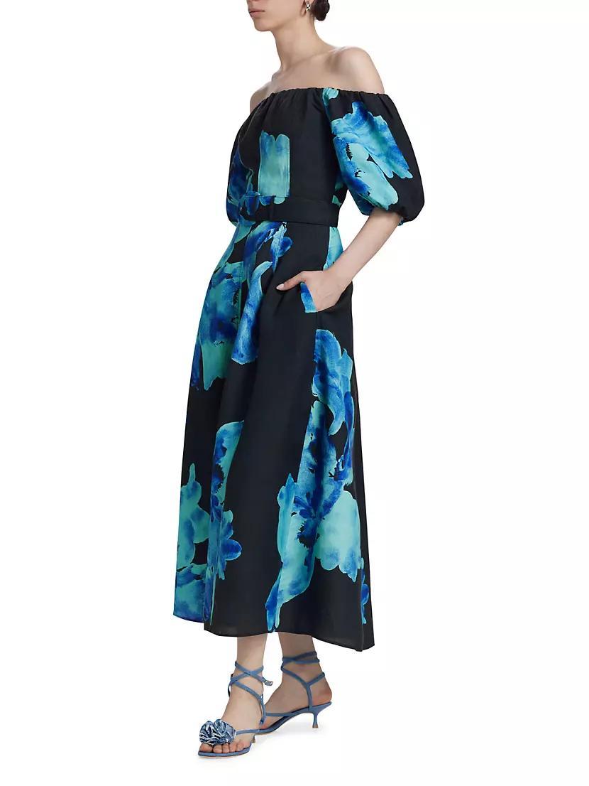 Santha Floral Off-the-Shoulder Midi-Dress Product Image