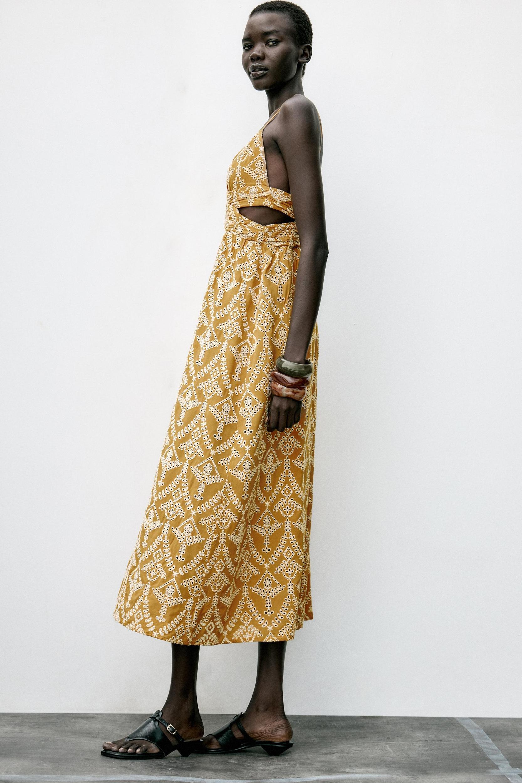 EMBROIDERED MIDI DRESS Product Image