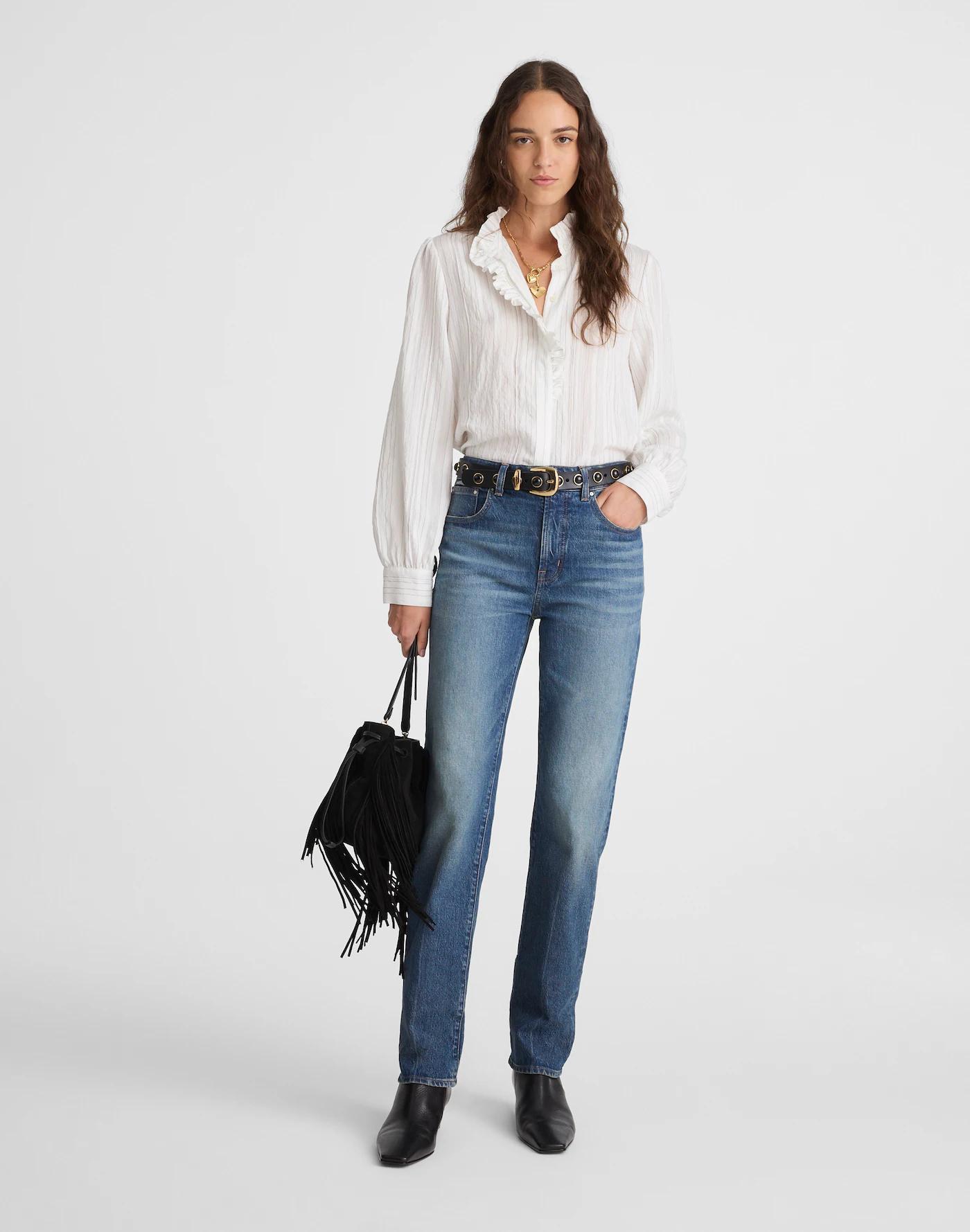 Ruffled Button-Up Top Product Image